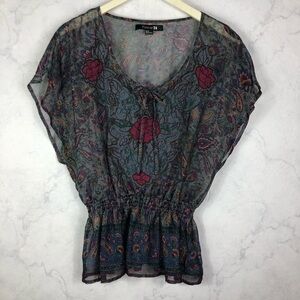 [F21] Light Floral Paisley Top